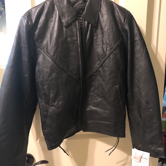 NWT Allstate Leather Motorcycle Jacket, Medium - Picture 4 of 7